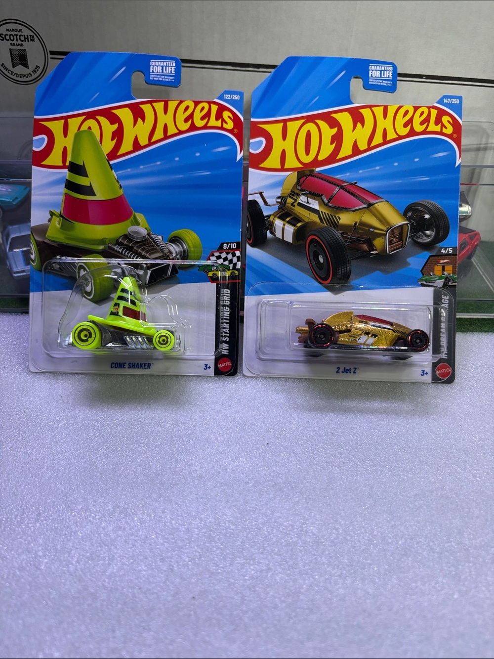 Hot wheels Cone Shaker & 2 Jet Z treasure hunts (Neon Green & Gold)